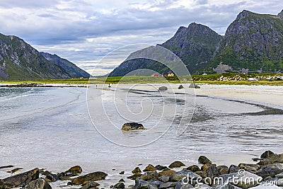 View of Skagsanden Beach, Norway Stock Photo